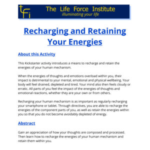KIA0017 Recharging and Retaining Your Energies
